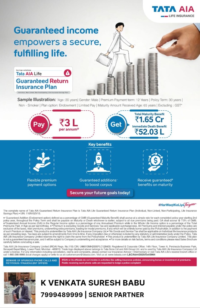 Guaranteed Return Insurance Plan Poster